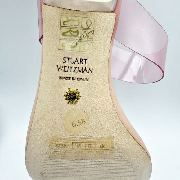 Stuart Weitzman Womens Kristal High Heel Sandals US 6.5 Pink Clear NIB - Picture 13 of 13